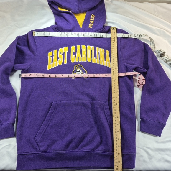 Starter Athletics ECU Pirates Arch Logo Pullover Hoodie Youth M 12-14 Purple - Picture 8 of 10